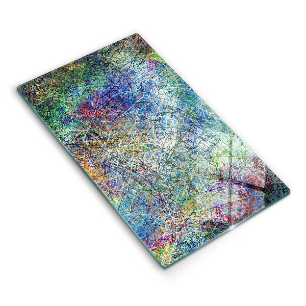 Planche à découper verre Abstraction de lignes colorées
