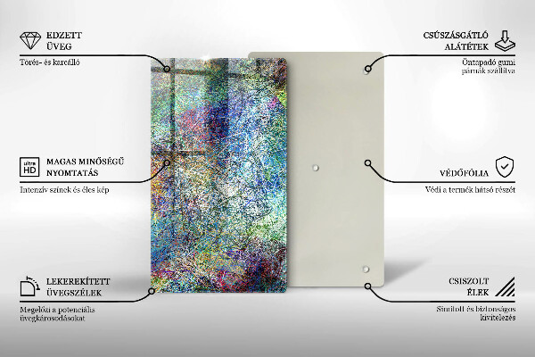 Planche à découper verre Abstraction de lignes colorées