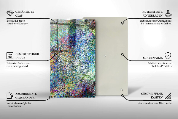 Planche à découper verre Abstraction de lignes colorées