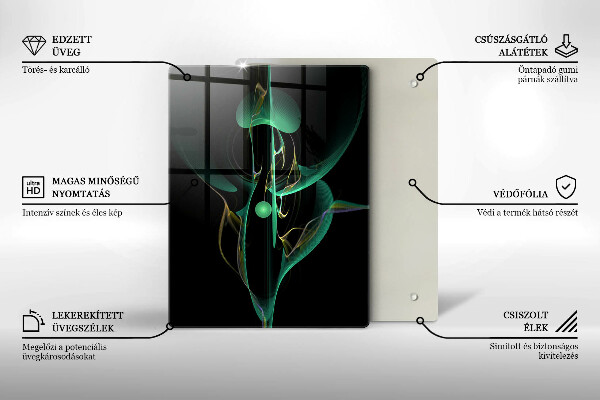 Planche à découper verre Abstraction de lignes colorées