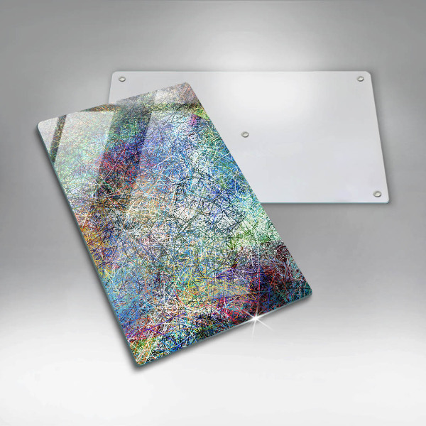 Planche à découper verre Abstraction de lignes colorées