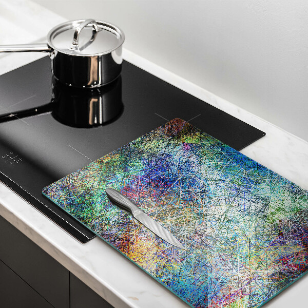 Planche à découper verre Abstraction de lignes colorées