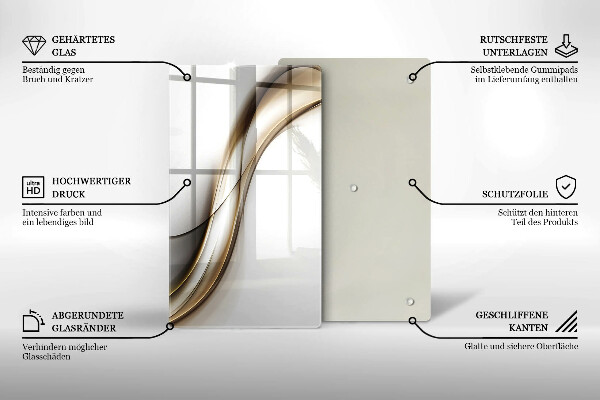 Planche à découper verre Abstraction de lignes douces