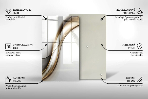 Planche à découper verre Abstraction de lignes douces