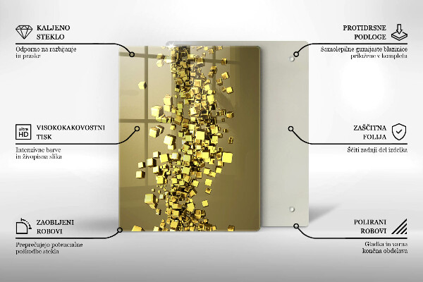 Planche à découper verre Abstraction de formes 3D