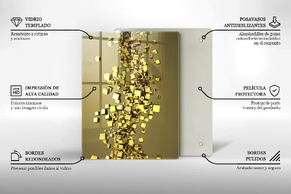 Planche à découper verre Abstraction de formes 3D