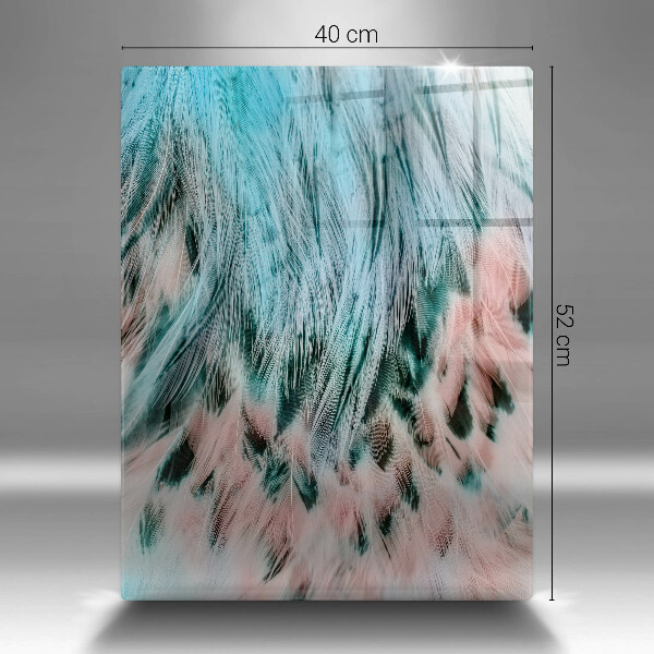 Planche à découper verre Plumes d'oiseaux bohèmes