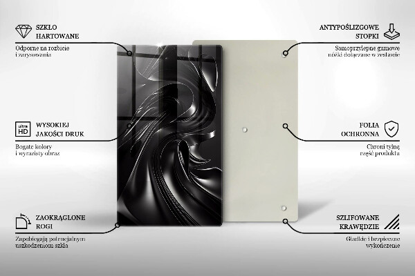 Protection pour plaque de cuisson Messe noire abstraite