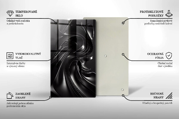 Protection pour plaque de cuisson Messe noire abstraite