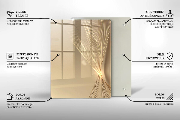 Protection pour plaque de cuisson Messe noire abstraite