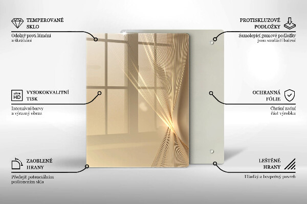 Protection pour plaque de cuisson Messe noire abstraite