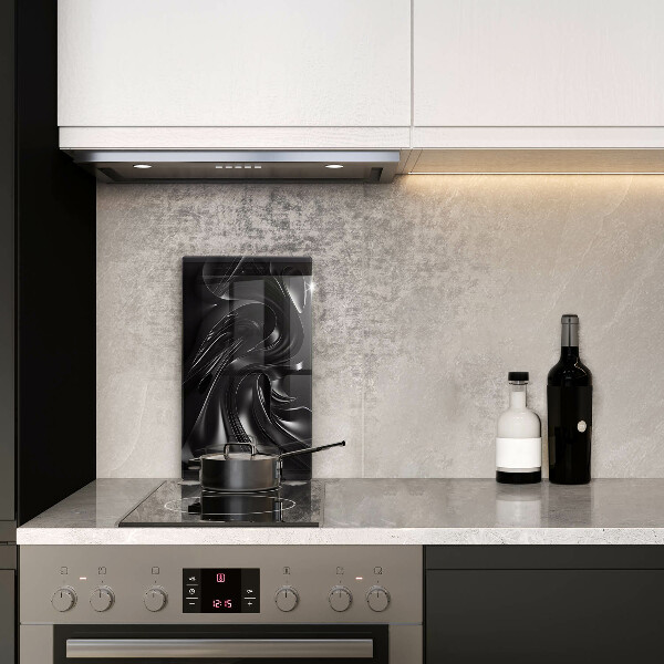 Protection pour plaque de cuisson Messe noire abstraite