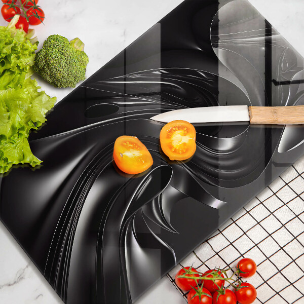 Protection pour plaque de cuisson Messe noire abstraite