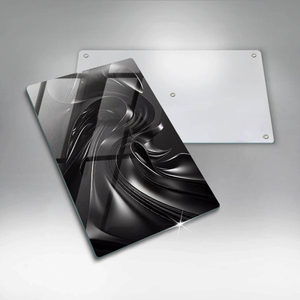 Protection pour plaque de cuisson Messe noire abstraite