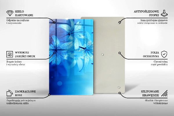 Protection pour plaque de cuisson Fleurs bleues