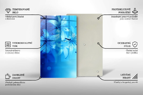 Protection pour plaque de cuisson Fleurs bleues