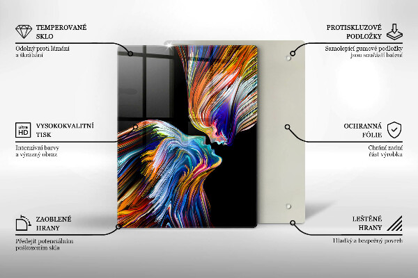 Protection pour plaque de cuisson Fleurs bleues