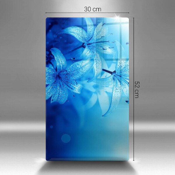 Protection pour plaque de cuisson Fleurs bleues