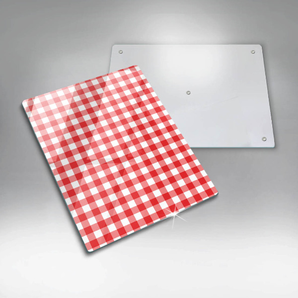 Protection pour plaque de cuisson Motif à carreaux rouge et blanc