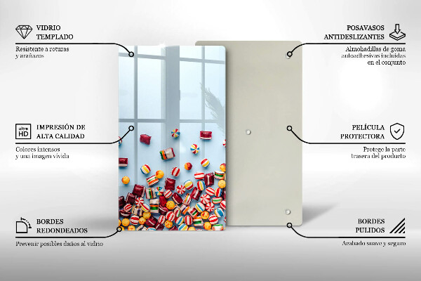 Protection pour plaque de cuisson Bonbons colorés