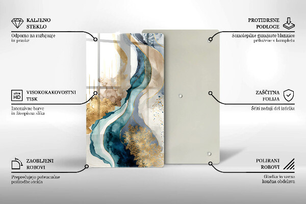 Protection pour plaque de cuisson Marbre coloré