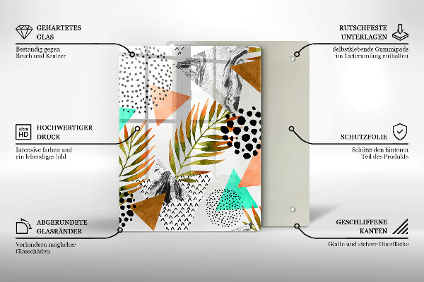 Protection pour plaque de cuisson Marbre bleu et or