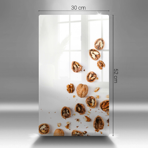 Protection pour plaque de cuisson Noix sur fond blanc