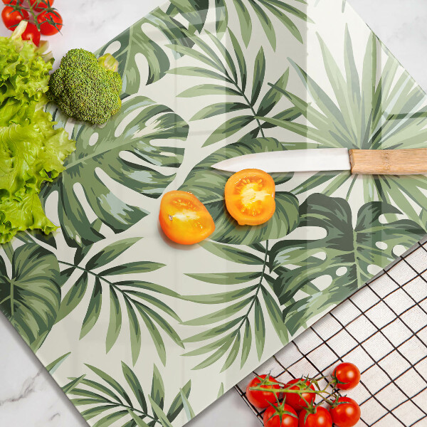 Protection pour plaque de cuisson Illustration de feuilles de Monstera