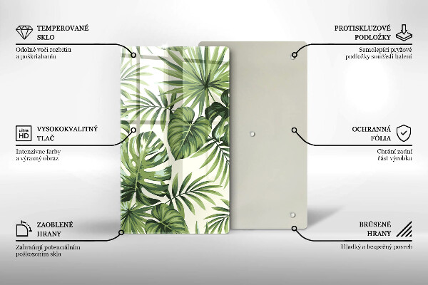 Protection pour plaque de cuisson Illustration de feuilles de Monstera