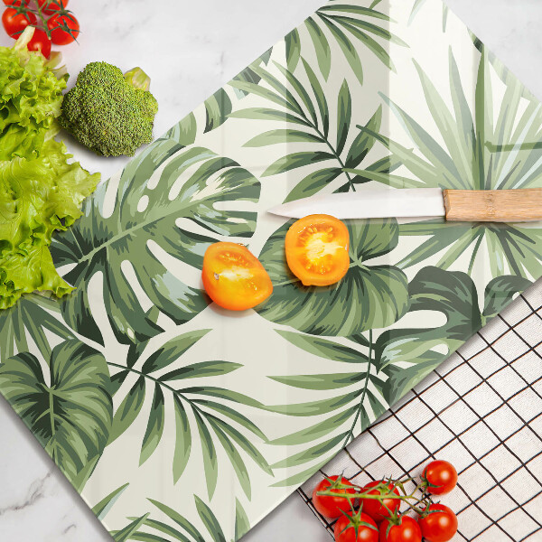 Protection pour plaque de cuisson Illustration de feuilles de Monstera