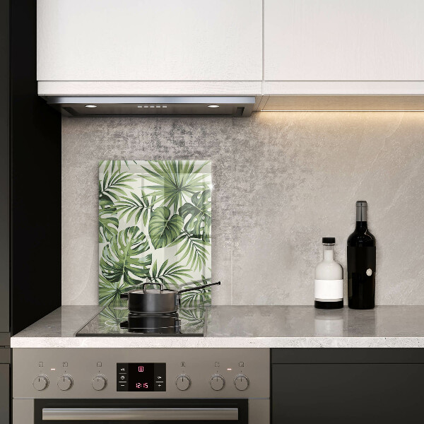 Protection pour plaque de cuisson Illustration de feuilles de Monstera