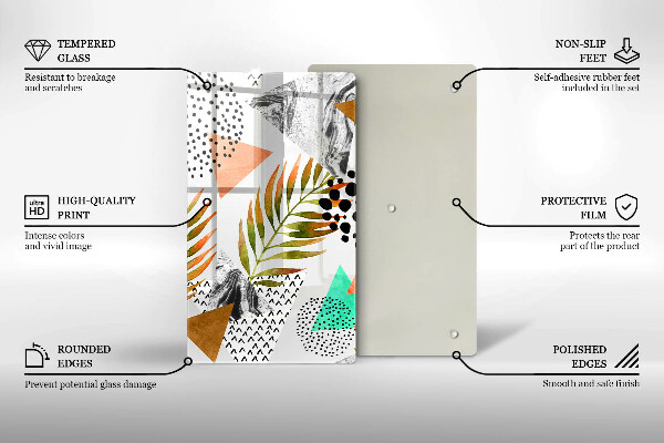 Protection pour plaque de cuisson Modèle de feuilles de bohème