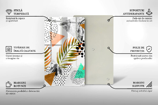 Protection pour plaque de cuisson Modèle de feuilles de bohème