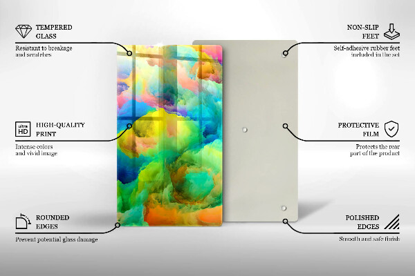 Planche à découper verre Abstraction colorée