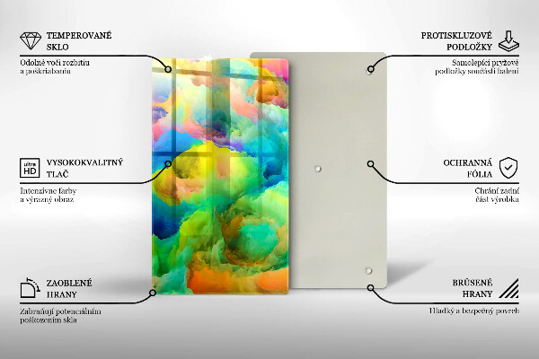 Planche à découper verre Abstraction colorée