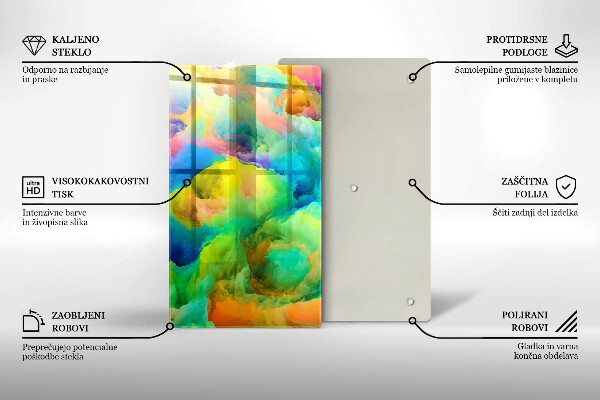 Planche à découper verre Abstraction colorée