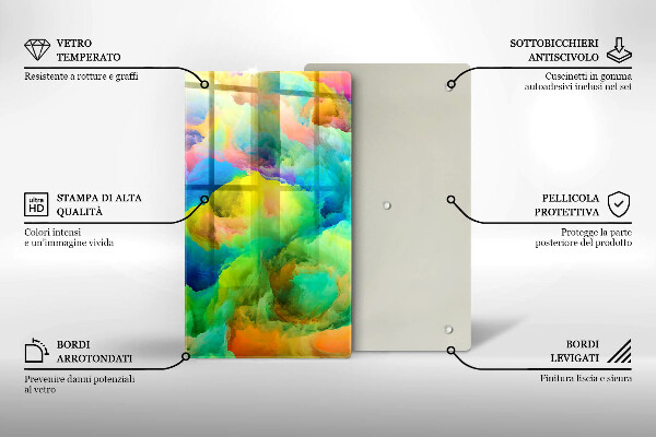 Planche à découper verre Abstraction colorée