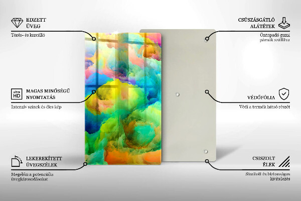 Planche à découper verre Abstraction colorée