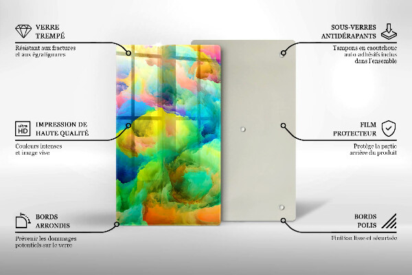 Planche à découper verre Abstraction colorée