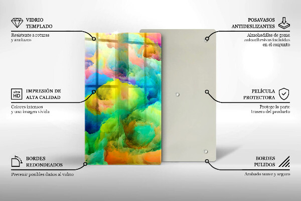 Planche à découper verre Abstraction colorée