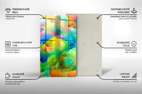 Planche à découper verre Abstraction colorée