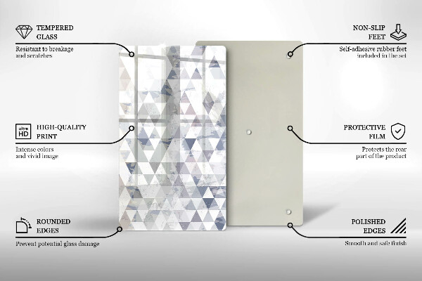 Planche à découper verre Modèle de triangles