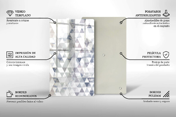 Planche à découper verre Modèle de triangles