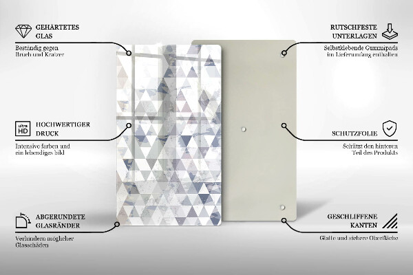 Planche à découper verre Modèle de triangles