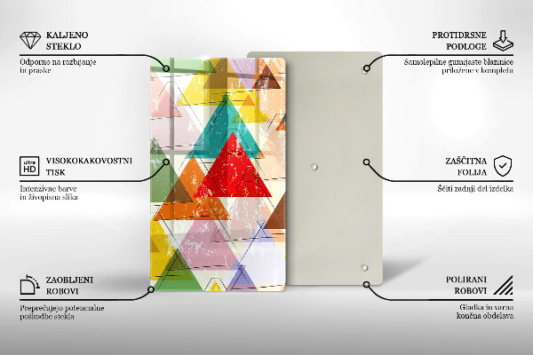 Planche à découper verre Triangles peints