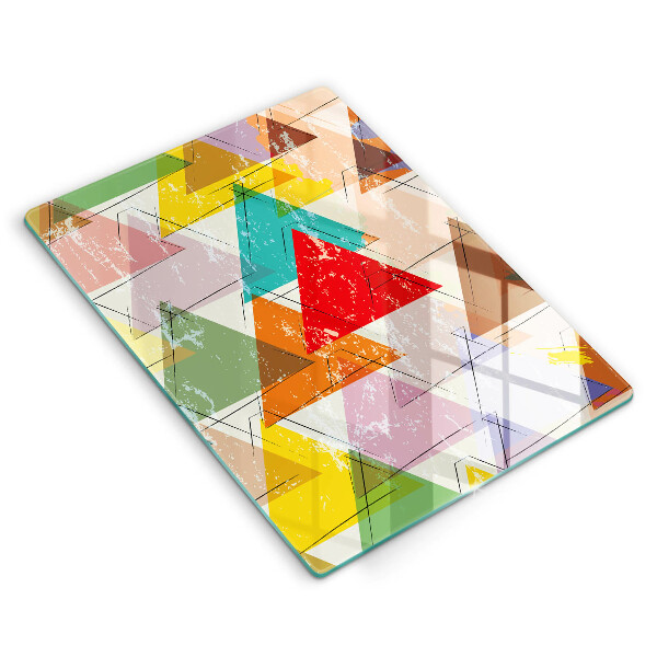 Planche à découper verre Triangles peints