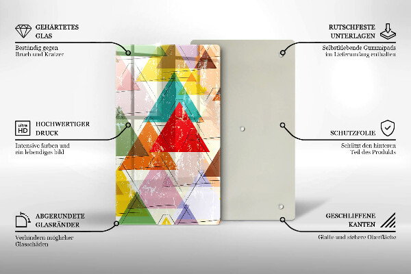 Planche à découper verre Triangles peints