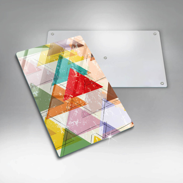 Planche à découper verre Triangles peints
