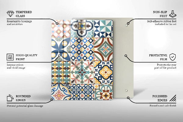 Planche à découper verre Marbre blanc délicat