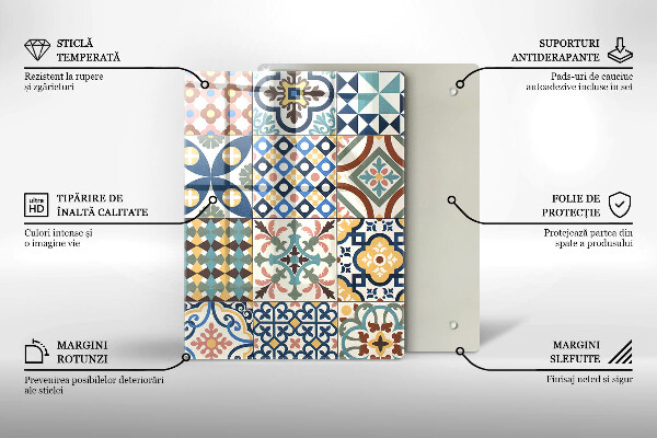 Planche à découper verre Marbre blanc délicat